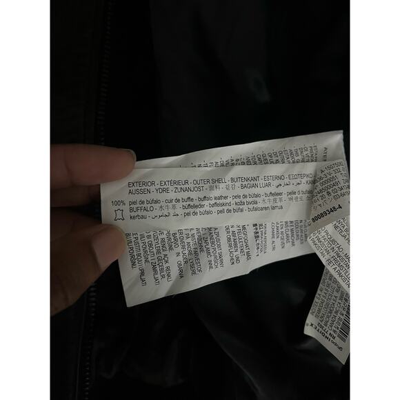 Zara Rare Buffalo Leather Bomber Jacker Women’s Size Small - Picture 6 of 6